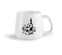 AYUEHBN Frutta in ceramica Tazze in ceramica per caffè, latte e tè Abito da donna alla moda con fiori e farfalle （14oz/400ml） e bevande calde, espresso