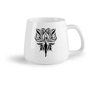 AYUEHBN Frutta in ceramica Tazze in ceramica per caffè, latte e tè Ali di fuoco e fiamma tribali da fata （14oz/400ml） Cappuccino, latte macchiato, tè, espresso