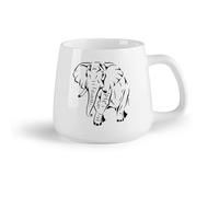 AYUEHBN Frutta in ceramica Tazze in ceramica per caffè, latte e tè Animale africano elefante fresco （14oz/400ml） per caffè, zuppa, tè, latte, latte macchiato, cioccolata calda, donna, uomo