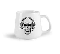 AYUEHBN Frutta in ceramica Tazze in ceramica per caffè, latte e tè Cuffie da gioco Skull Gamer Player Game Zone （14oz/400ml） per Tè, caffè e bevande calde