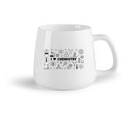 AYUEHBN Frutta in ceramica Tazze in ceramica per caffè, latte e tè Lettering I Love Chemistry Lab School Science （14oz/400ml） per Tè, caffè e bevande calde