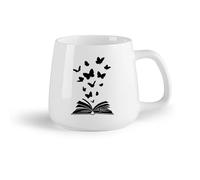 AYUEHBN Frutta in ceramica Tazze in ceramica per caffè, latte e tè Libro aperto delle fiabe Farfalle fantasy （14oz/400ml） Un bel regalo di Natale