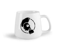 AYUEHBN Frutta in ceramica Tazze in ceramica per caffè, latte e tè Maschera antigas Mohawk in stile sottocultura punk （14oz/400ml） per tè, cioccolata calda