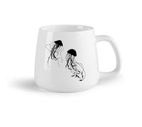 AYUEHBN Frutta in ceramica Tazze in ceramica per caffè, latte e tè Meduse astratte Animali marini Stile marino （14oz/400ml） Ottimo regalo per gli innamorati