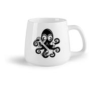 AYUEHBN Frutta in ceramica Tazze in ceramica per caffè, latte e tè Polpo Oceano Mare Animale Marino Ancora （14oz/400ml） Lavabile in lavastoviglie e adatto al microonde