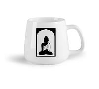 AYUEHBN Frutta in ceramica Tazze in ceramica per caffè, latte e tè Religione del Buddha Biddhismo India （14oz/400ml） per bevande calde, latte macchiato, cappuccino