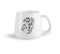 AYUEHBN Frutta in ceramica Tazze in ceramica per caffè, latte e tè Stanza tribale con testa di criniera di leone （14oz/400ml） Un bel regalo di Natale