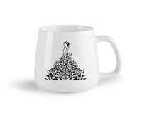 AYUEHBN Frutta in ceramica Tazze in gres per caffè, tè, Abiti da sposa Negozio di abiti da sposa Moda Donna （14oz/400ml） Tazza da caffè in ceramica per cappuccino, tè, latte,