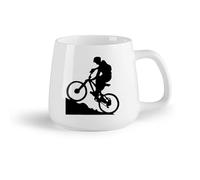 AYUEHBN Frutta in ceramica Tazze in gres per caffè, tè, Mountain Biker Ciclista Noleggio Biciclette Motivazione Sportiva （14oz/400ml） per espresso