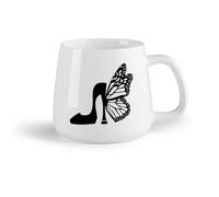 AYUEHBN Frutta in ceramica Tazze in gres per caffè, tè, Scarpe alla moda stile farfalla per donne e ragazze （14oz/400ml） Porcellana fine (ceramica)