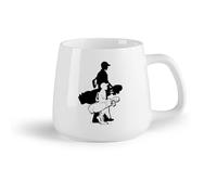 AYUEHBN Frutta in ceramica Tazze in porcellana Silhouette di un padre con un figlio che gioca a golf con una mazza da golf （14oz/400ml） per espresso