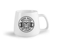 AYUEHBN Frutta in ceramica Tazze per casa e ufficio Ginnastica Centro fitness Bodybuilding Lavora duro Sii forte （14oz/400ml） Ottimo regalo per gli innamorati