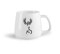 AYUEHBN Frutta in ceramica Tazze per casa e ufficio Mito dell'uccello fantastico della fenice di fuoco （14oz/400ml） Lavabile in lavastoviglie e adatto al microonde