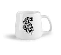 AYUEHBN Frutta in ceramica Tazze per casa e ufficio Ornamento di uccello in stile celtico con corvo gotico e mezzaluna （14oz/400ml） per casa e ufficio