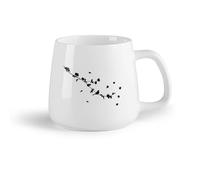 AYUEHBN Frutta in ceramica Tazze per casa e ufficio Silhouette di un bellissimo uccello su un ramo di fiori （14oz/400ml） Un bel regalo di Natale