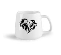 AYUEHBN Frutta in ceramica Tazze per casa e ufficio Testa di leone Criniera di leonessa Gli animali amano （14oz/400ml） Tazze da caffè in ceramica per casa o lavoro