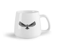 AYUEHBN Frutta in ceramica Tazze per casa e ufficio Uccello notturno volante Gufo Ali Piume Predatore Caccia （14oz/400ml） Un bel regalo di Natale