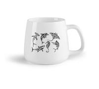 AYUEHBN Frutta in ceramica Tazze per cioccolata calda Animale marino Tribale Squalo Delfino Cavalluccio marino （14oz/400ml） e adatte al microonde