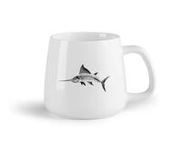 AYUEHBN Frutta in ceramica Tazze per cioccolata calda Pesce spada Animale Pesce Oceano Mare Pesca Negozio （14oz/400ml） Tazza da caffè in ceramica per cappuccino, tè, latte,