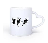 AYUEHBN Mango de cerámica en forma de corazón Café y Bebidas Calientes Sala de juegos infantil de fantasía de cuento de hadas 11oz/320ml Cappuccino, Latte Macchiato, té, espresso