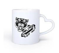 AYUEHBN Mango de cerámica en forma de corazón Taza de Café con Asa - Cerámica Clásica Videojuego con joystick Tiger Head Gamer 11oz/320ml Elegante y duradero: apto para microondas y lavavajillas