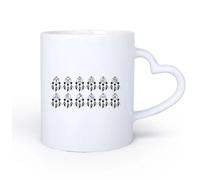 AYUEHBN Mango de cerámica en forma de corazón Taza de café con estilo Ciencia Astronomía Atrapasueños Set Símbolos Signos del Zodiaco 11oz/320ml Para cafetería o restaurante