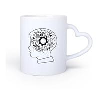 AYUEHBN Mango de cerámica en forma de corazón Taza de Café de Cerámica Escuela Educación Ciencia Química Física Habitación de niño 11oz/320ml Ideal para usar en casa y la oficina