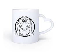 AYUEHBN Mango de cerámica en forma de corazón Taza de Cerámica para Café, Té y Cacao Animal Pájaro Monstruo Depredador Bestia Mosca 11oz/320ml Para Té, Café, Leche, Capuchino