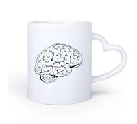AYUEHBN Mango de cerámica en forma de corazón Taza de Cerámica Taza Cerebro Mente Anatomía Intelecto Ciencia Medicina Doctor 11oz/320ml Taza de cerámica para capuchino, té, leche