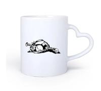 AYUEHBN Mango de cerámica en forma de corazón Tazas de café de cerámica blanca Guante de béisbol, pelota, bate, niño, deportes 11oz/320ml Ideal para el hogar, la oficina, cafeterías, ideas de regalo