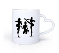 AYUEHBN Mango de cerámica en forma de corazón Tazas de Café y Té Gimnasio Gimnasia Atractivo sexual Chicas Figura Estilo de vida saludable Deporte 11oz/320ml Apto para lavavajillas