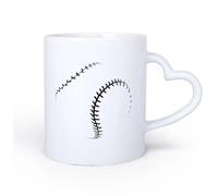 AYUEHBN Mango de cerámica en forma de corazón Tazas de Cerámica para Café, Leche y Té Béisbol Pelota Fan Niños Hombre Deporte 11oz/320ml Café, té, latte, leche, cacao, zumo y otras bebidas calientes