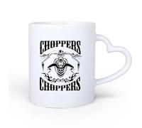 AYUEHBN Mango de cerámica en forma de corazón Tazas de Cerámica para Café, Leche y Té Moto Fuego Moto Chopper Biker Garaje 11oz/320ml Elegante y duradero: apto para microondas y lavavajillas