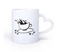 AYUEHBN Mango de cerámica en forma de corazón Tazas de té y café con estilo Idea para una pausa para comer en la casa de la taza de café 11oz/320ml Para cafetería o restaurante