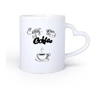 AYUEHBN Mango de cerámica en forma de corazón Tazas personalizadas Letras de cafetería: disfruta de tu café, cita de cocina 11oz/320ml Elegante y duradero: apto para microondas y lavavajillas