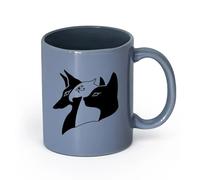 AYUEHBN Taza de café con estilo Antiguo Egipto Dioses egipcios Anubis Horus Bastet （11oz/320ml） para amantes del café, mejores amigos del trabajo, compañeros de trabajo y amigos Gris azulado