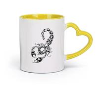 AYUEHBN Taza de café de cerámica con diseño de animales de aracnología, insectos, escorpión, picadura de veneno (320 ml) para té, café, leche y capuchino.