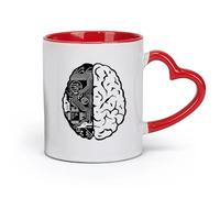 AYUEHBN Taza de café de cerámica con diseño de chip cerebral, ingeniero, geek, informática, inteligencia artificial (11 oz/320 ml) para el hogar y la oficina, color rojo