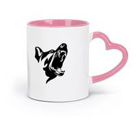 AYUEHBN Taza de café de cerámica con diseño de perro enojado, patrulla aterradora, seguridad animal, garaje para mascotas, cueva para hombre (320 ml) para el hogar y la oficina, color rosa