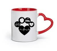 AYUEHBN Taza de café de cerámica con estilo, ideal para un estilo de vida saludable, deportes, gimnasia, gimnasio, dieta, cardio (320 ml) para la oficina y el hogar.