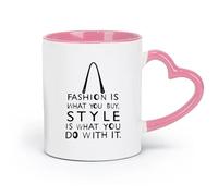 AYUEHBN Taza de café de cerámica con frase de moda para adictos a las compras (320 ml) apta para lavavajillas y microondas, para la oficina y el hogar, color rosa