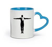 AYUEHBN Taza de café de cerámica con símbolo de armonía, equilibrio y filosofía zen (320 ml) Regalo divertido para amantes del café, mejores amigos, compañeros de trabajo y amigos Azul