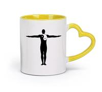 AYUEHBN Taza de café de cerámica con símbolo de armonía, equilibrio y filosofía zen (320 ml) Regalo divertido para amantes del café, mejores amigos, compañeros de trabajo y amigos Amarillo