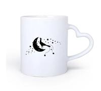 AYUEHBN Taza de Café de Cerámica Increíble pájaro en la luna creciente en el dormitorio 11oz/320ml Oficina, hogar, cafetería, apto para lavavajillas y microondas