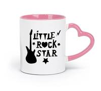 AYUEHBN Taza de café de cerámica Little Rock Star Guitarra eléctrica Niño Niña （11oz/320ml） Café, té, café con leche, leche, cacao, jugo y otras bebidas calientes Rosa