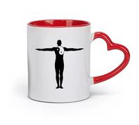 AYUEHBN Taza de café de cerámica Yin Yang Zen Filosofía Armonía Equilibrio Símbolo （11oz/320ml） Regalo divertido para amantes del café, mejores amigos del trabajo, compañeros de trabajo y amigos Rojo