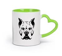 AYUEHBN Taza de Café de Perro Pitbull Cabeza Mascotas Animales Guardería （11oz/320ml） Regalo divertido para amantes del café, mejores amigos del trabajo, compañeros de trabajo y amigos Verde