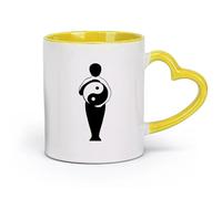 AYUEHBN Taza de cerámica con diseño de Yin Yang, filosofía china, meditación zen (320 ml), ideal para cocinas, restaurantes y cafeterías. Ideal como regalo.