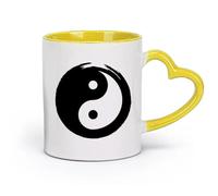 AYUEHBN Taza de cerámica con símbolo Yin Yang, filosofía oriental, zen (320 ml) para café, sopa, té, leche, café con leche y chocolate caliente. Para damas y caballeros.
