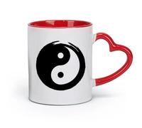 AYUEHBN Taza de cerámica con símbolo Yin Yang, filosofía oriental, zen (320 ml) para café, sopa, té, leche, café con leche y chocolate caliente. Para damas y caballeros.